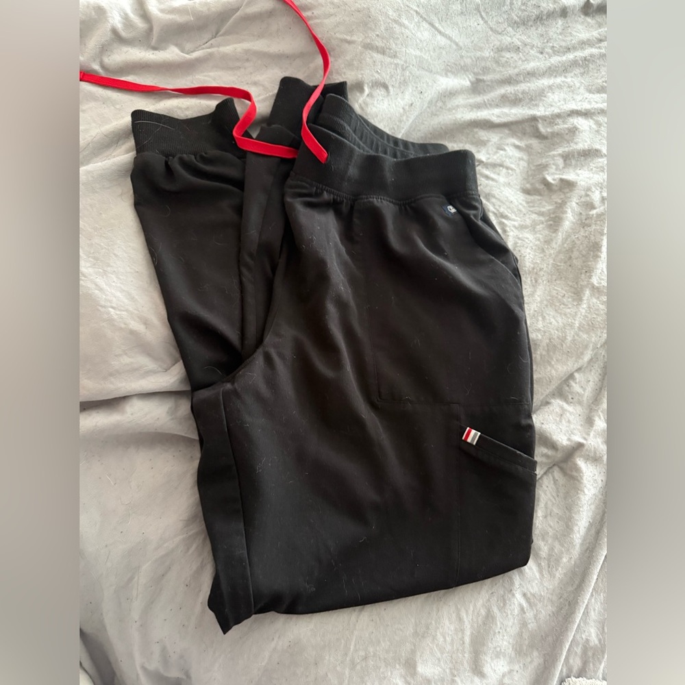 Stylish Black Joggers with Red Accents
